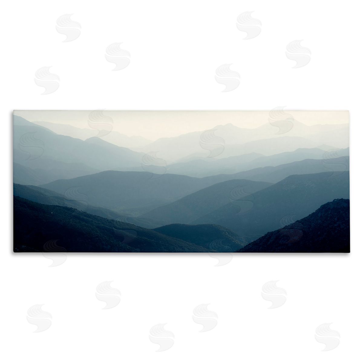 Foggy Blue Mountains Canvas Wall Art, Home Decor by Gemma Bardot