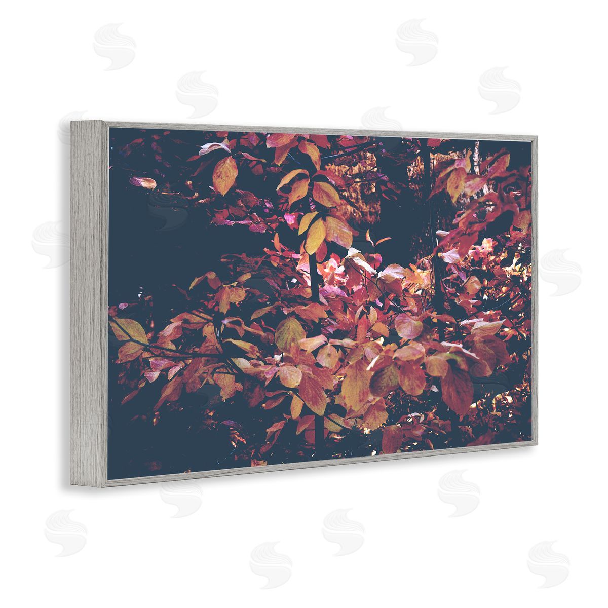 Dusky Forest Leaves Grey Frame Print Wall Art, Home Decor by Gemma Bardot