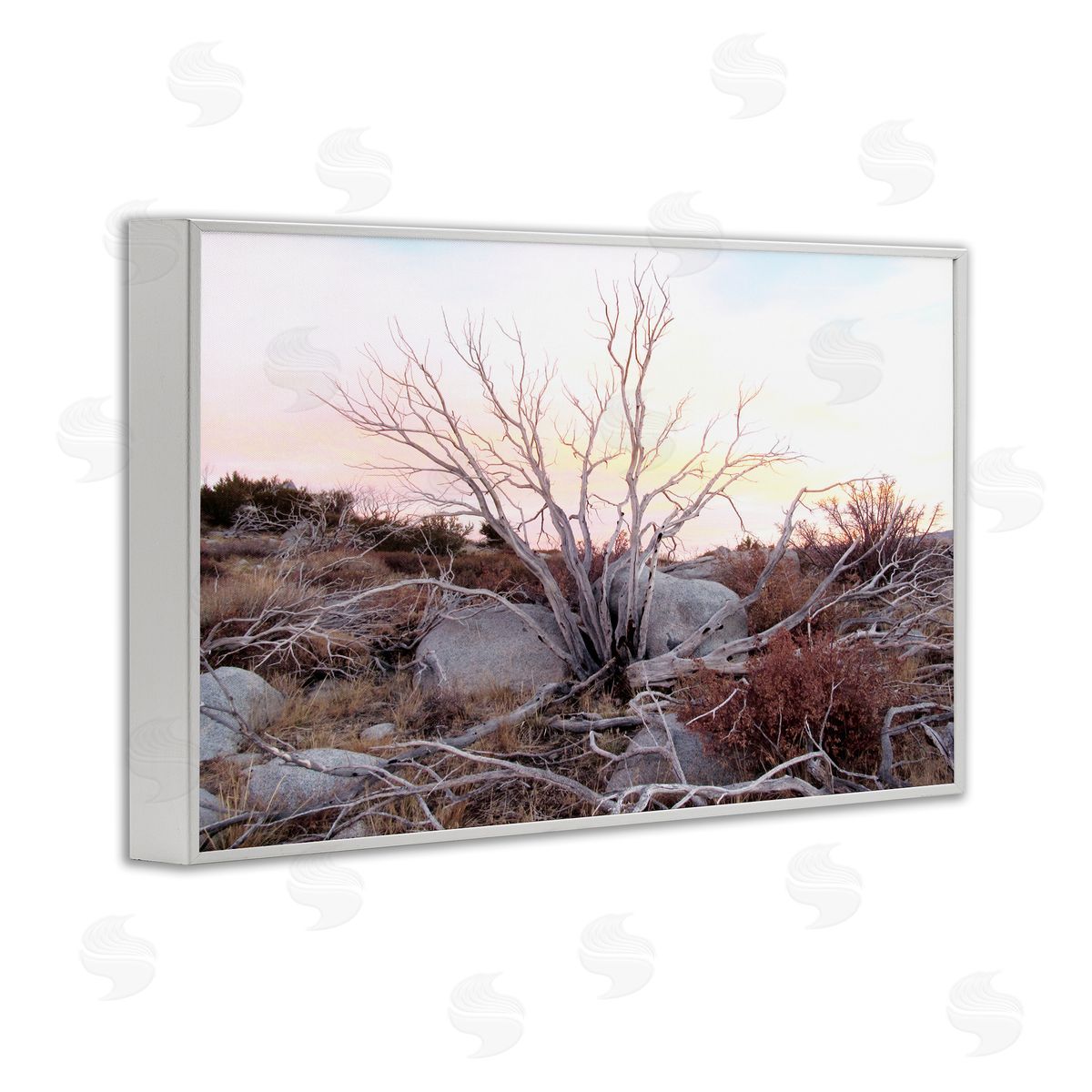 Rocky Foothills Terrain White Frame Print Wall Art, Home Decor by Gemma Bardot