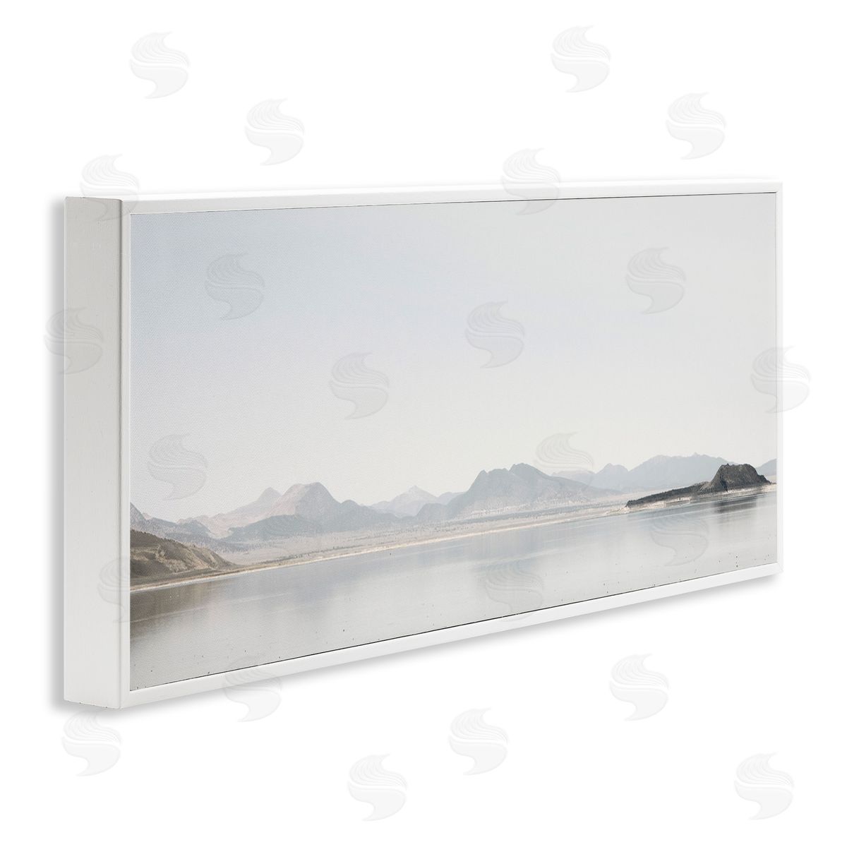 Misty Morning Mountain White Frame Print Wall Art, Home Decor by Gemma Bardot