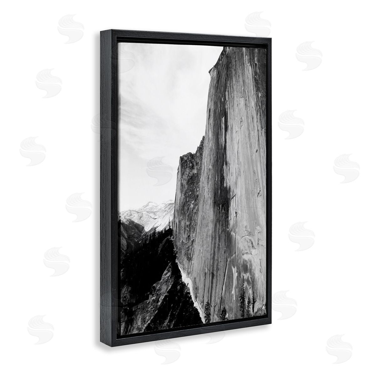 Tall Natural Cliff at Yosemite Black Floating Frame Canvas Wall Art, Home Decor by Gemma Bardot