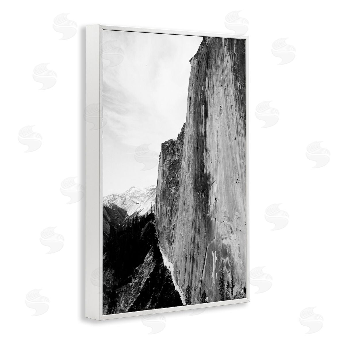 Tall Natural Cliff at Yosemite White Frame Print Wall Art, Home Decor by Gemma Bardot