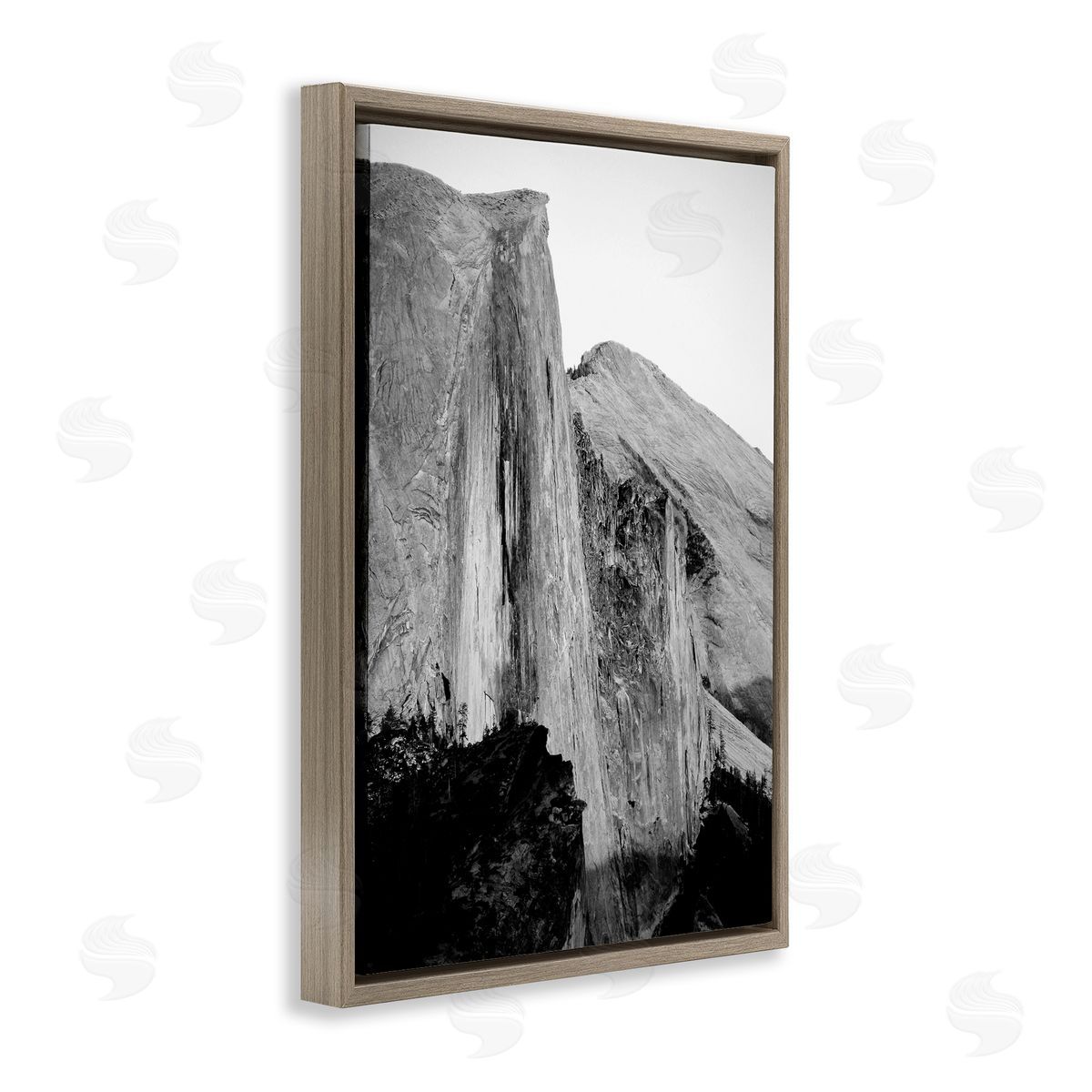 Towering Yosemite Cliff Brown Floating Frame Canvas Wall Art, Home Decor by Gemma Bardot