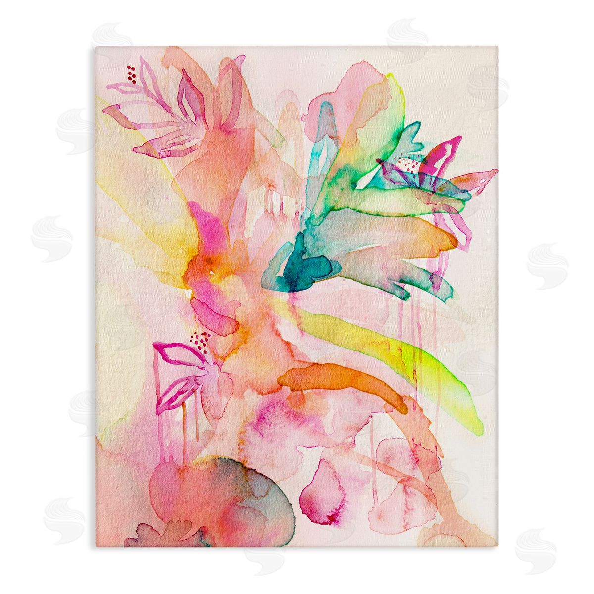 Watercolor Island Florals Canvas Wall Art, Home Decor by Gemma Bardot