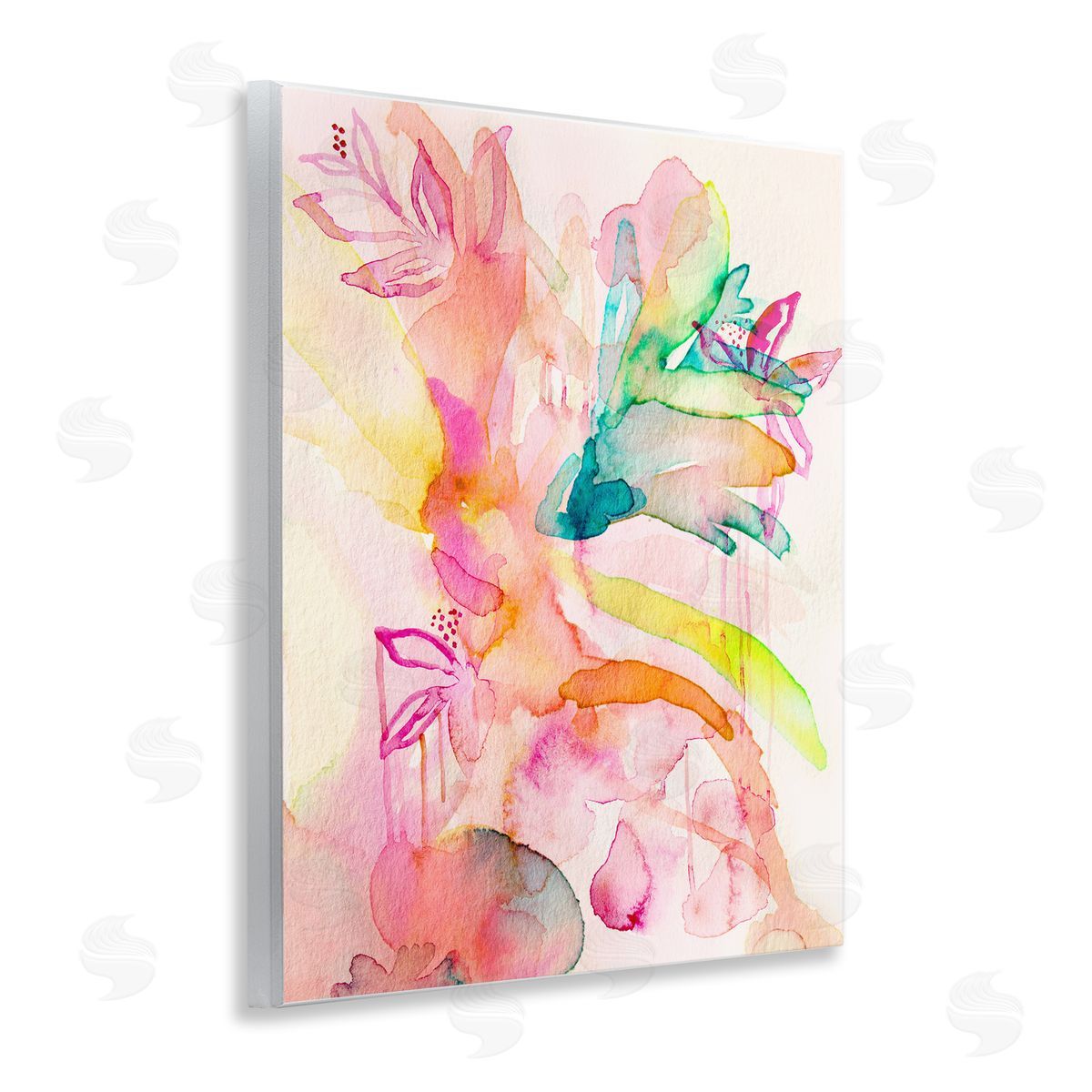 Watercolor Island Florals Wood Plaque Wall Art, Home Decor by Gemma Bardot