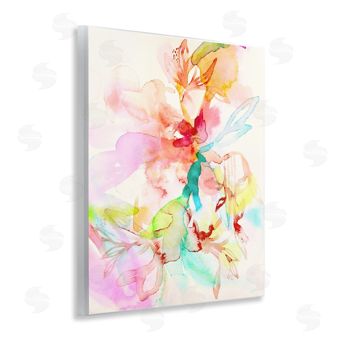 Abstract Watercolor Island Flowers Wood Plaque Wall Art, Home Decor by Gemma Bardot