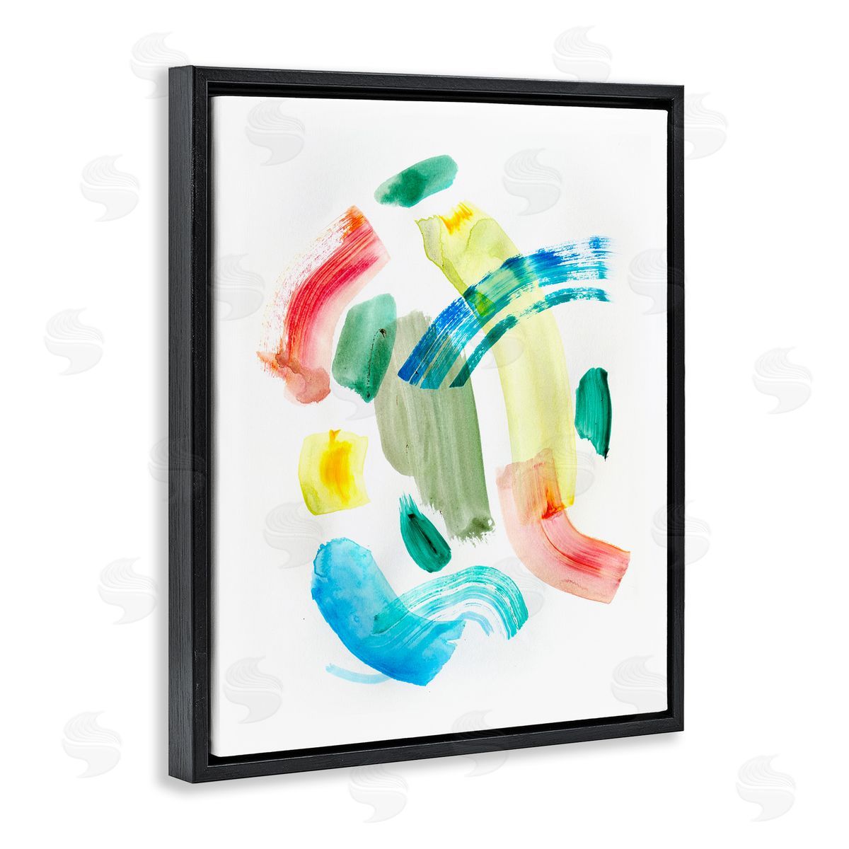 Curved Retro Abstraction Black Floating Frame Canvas Wall Art, Home Decor by Gemma Bardot