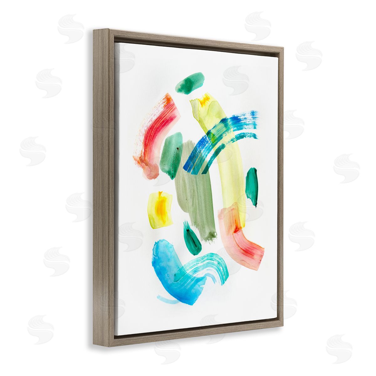 Curved Retro Abstraction Brown Floating Frame Canvas Wall Art, Home Decor by Gemma Bardot