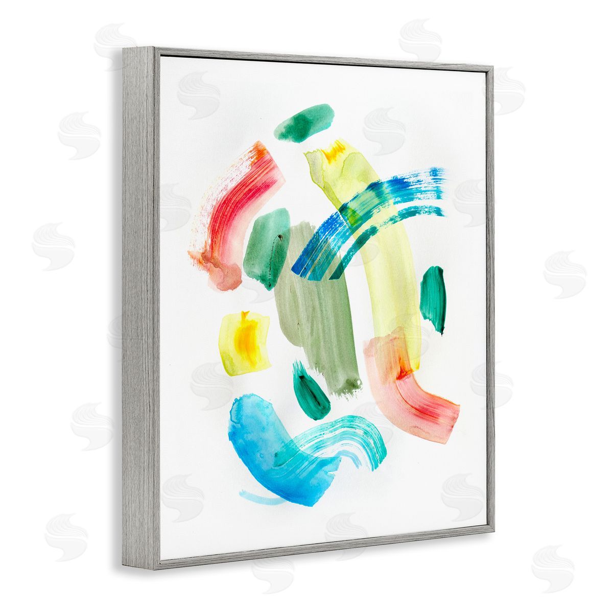 Curved Retro Abstraction Grey Frame Print Wall Art, Home Decor by Gemma Bardot