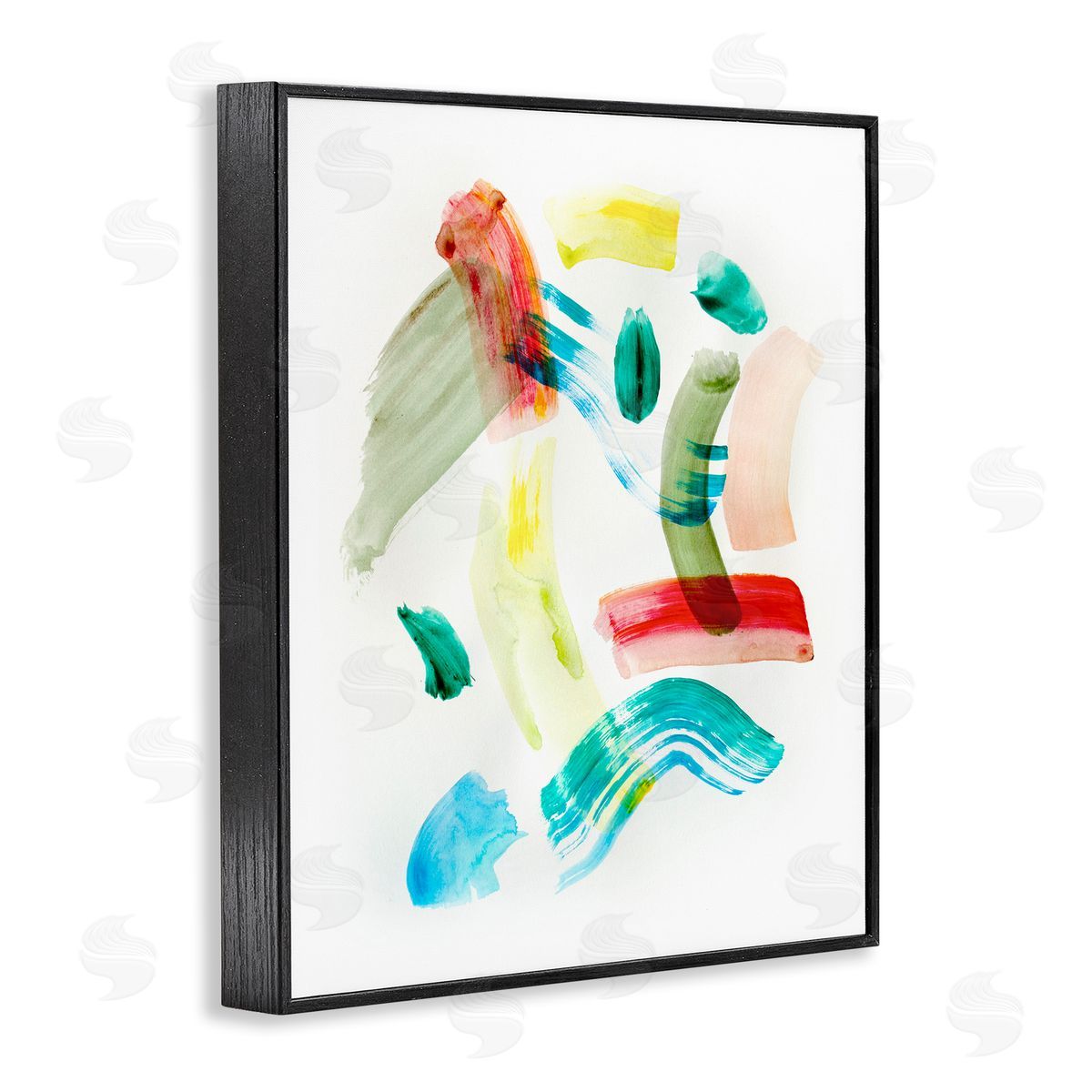 Modern Curved Brush Strokes Black Frame Print Wall Art, Home Decor by Gemma Bardot