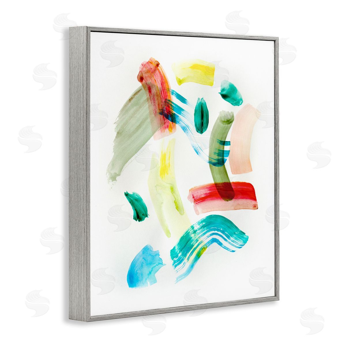 Modern Curved Brush Strokes Grey Frame Print Wall Art, Home Decor by Gemma Bardot