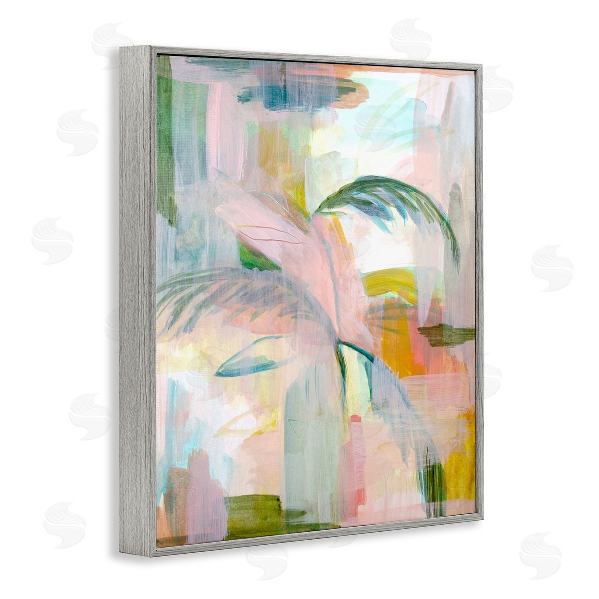 Palm City Abstraction Grey Frame Print Wall Art, Home Decor by Gemma Bardot