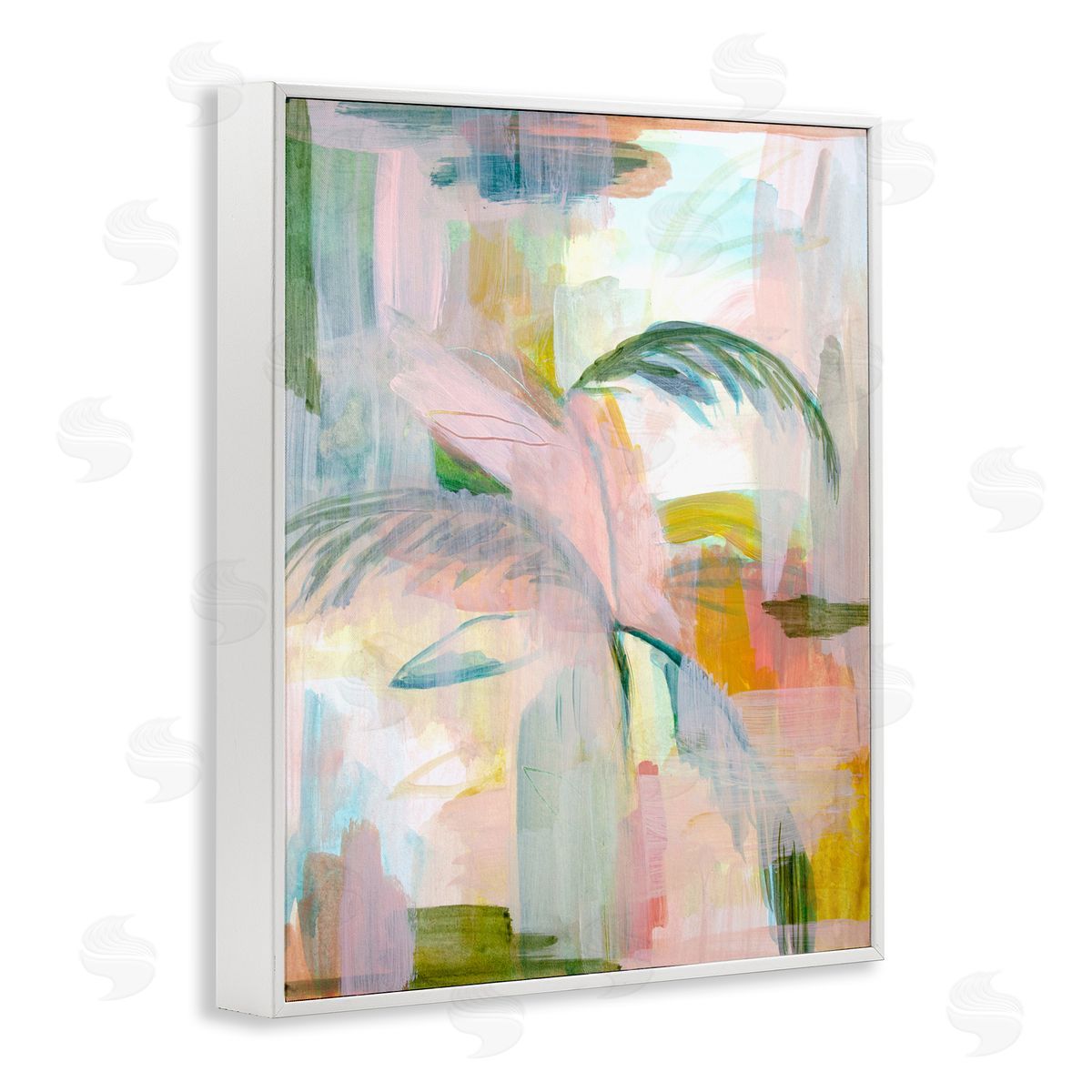 Palm City Abstraction White Frame Print Wall Art, Home Decor by Gemma Bardot