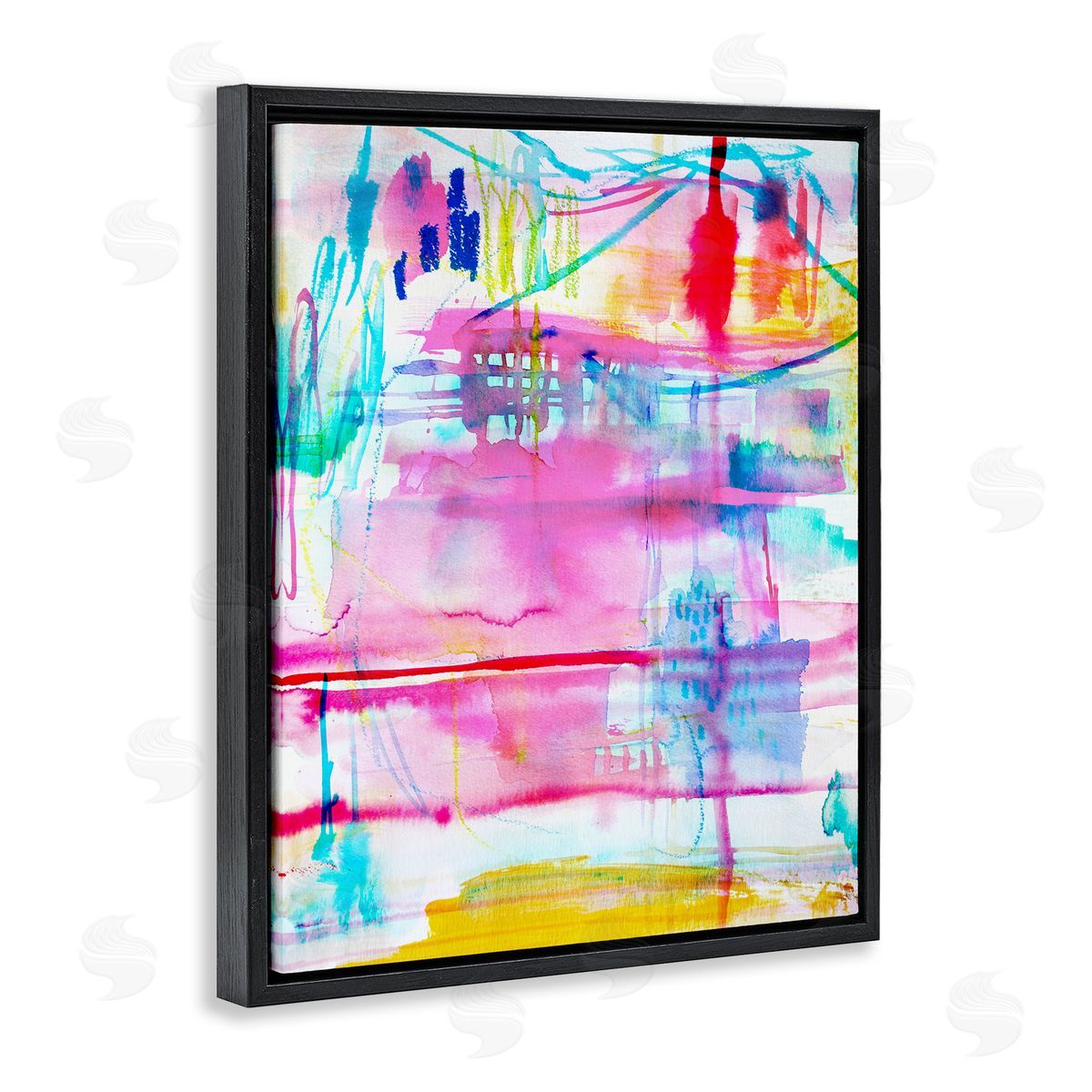 Picnic Party Composition Black Floating Frame Canvas Wall Art, Home Decor by Gemma Bardot