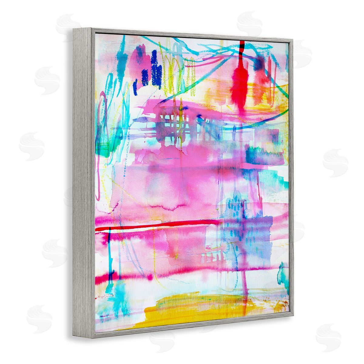 Picnic Party Composition Grey Frame Print Wall Art, Home Decor by Gemma Bardot
