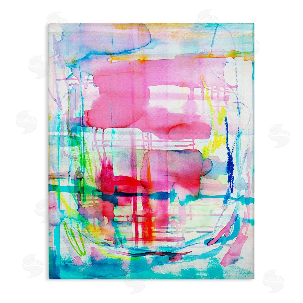 Vivid Watercolor Abstraction Canvas Wall Art, Home Decor by Gemma Bardot