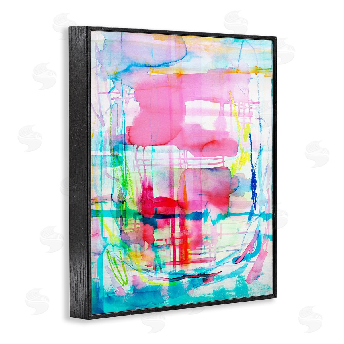 Vivid Watercolor Abstraction Black Frame Print Wall Art, Home Decor by Gemma Bardot