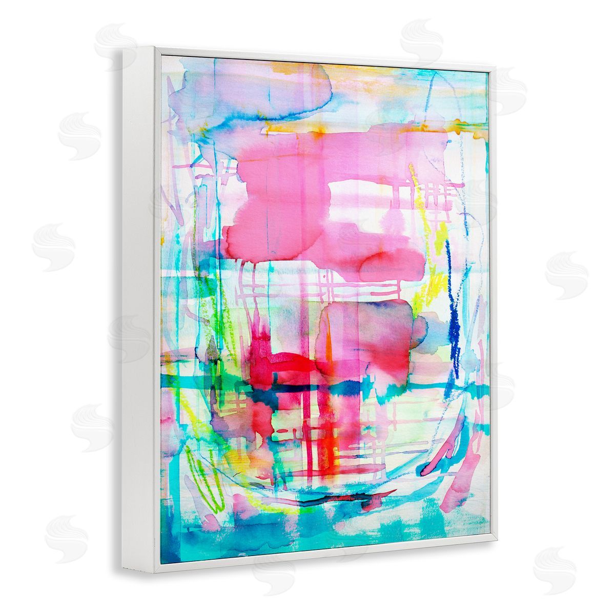 Vivid Watercolor Abstraction White Frame Print Wall Art, Home Decor by Gemma Bardot