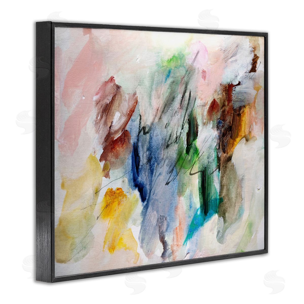 Earthy Pitter Patter Abstract Black Frame Print Wall Art, Home Decor by Gemma Bardot