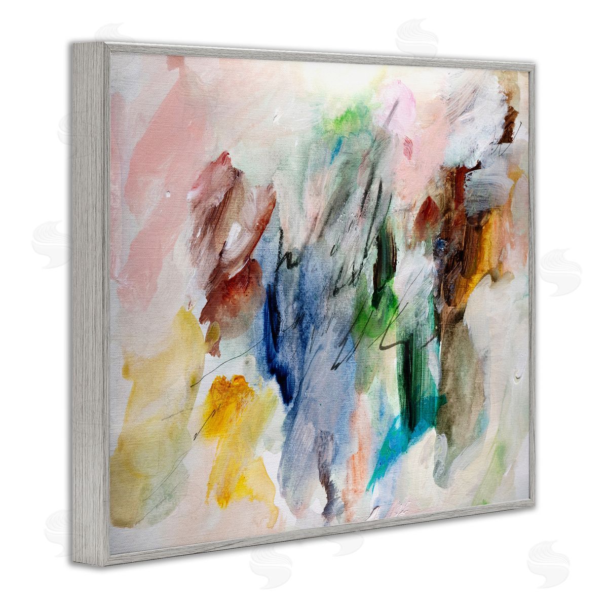 Earthy Pitter Patter Abstract Grey Frame Print Wall Art, Home Decor by Gemma Bardot