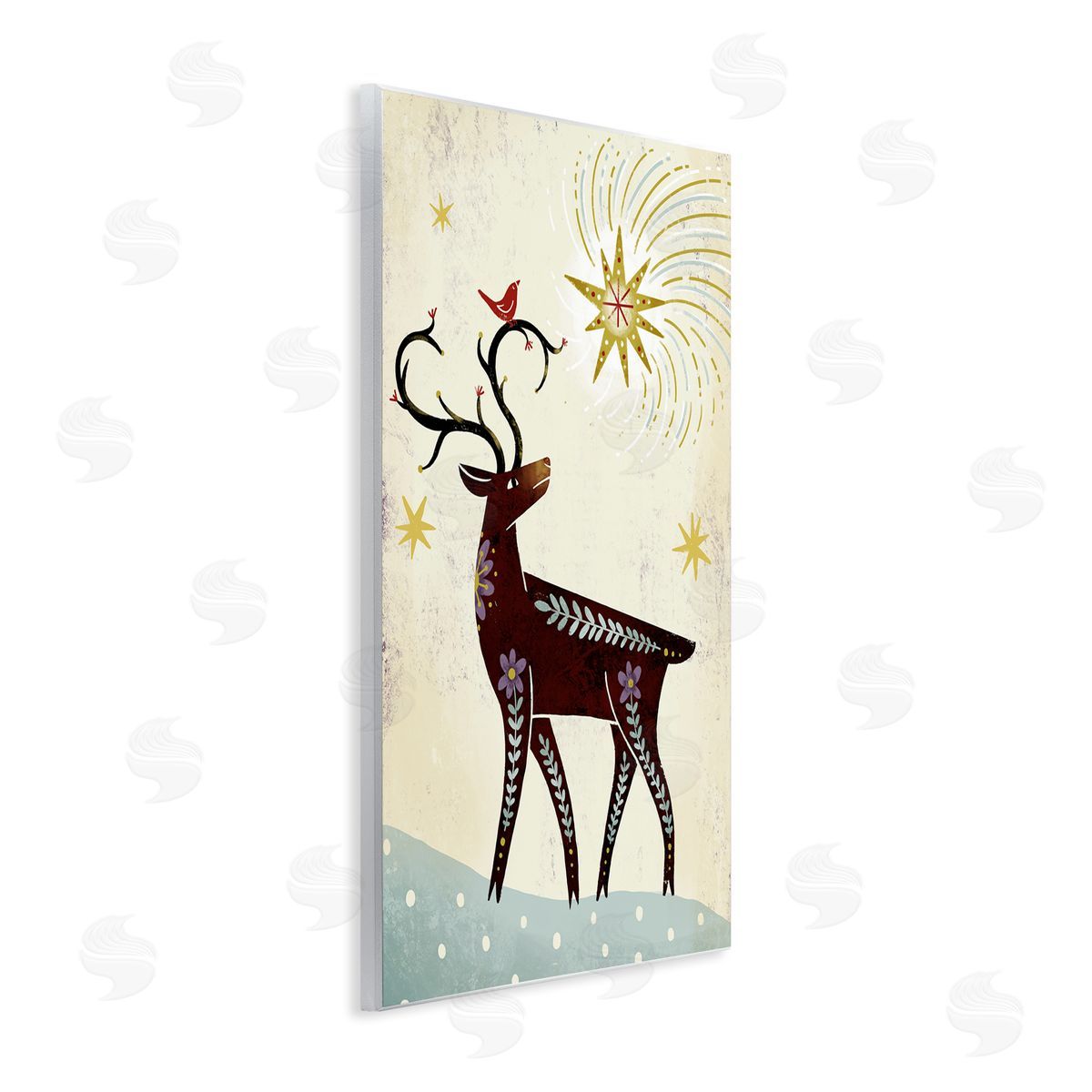 Rustic Winter Deer Wood Plaque Wall Art, Home Decor by Hannah Moren