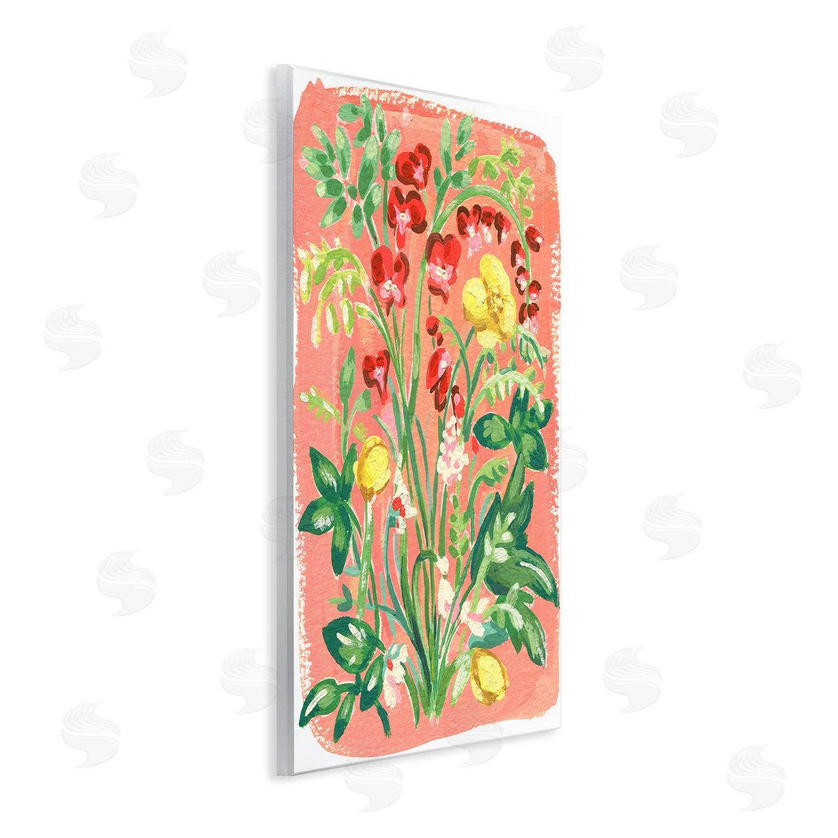 Peachy Flower Arrangement Wood Plaque Wall Art, Home Decor by Hannah Moren