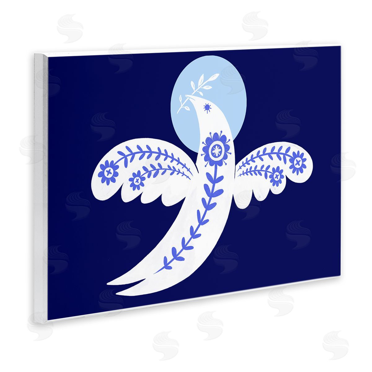 Peace Dove with Folk Florals Wood Plaque Wall Art, Home Decor by Hannah Moren