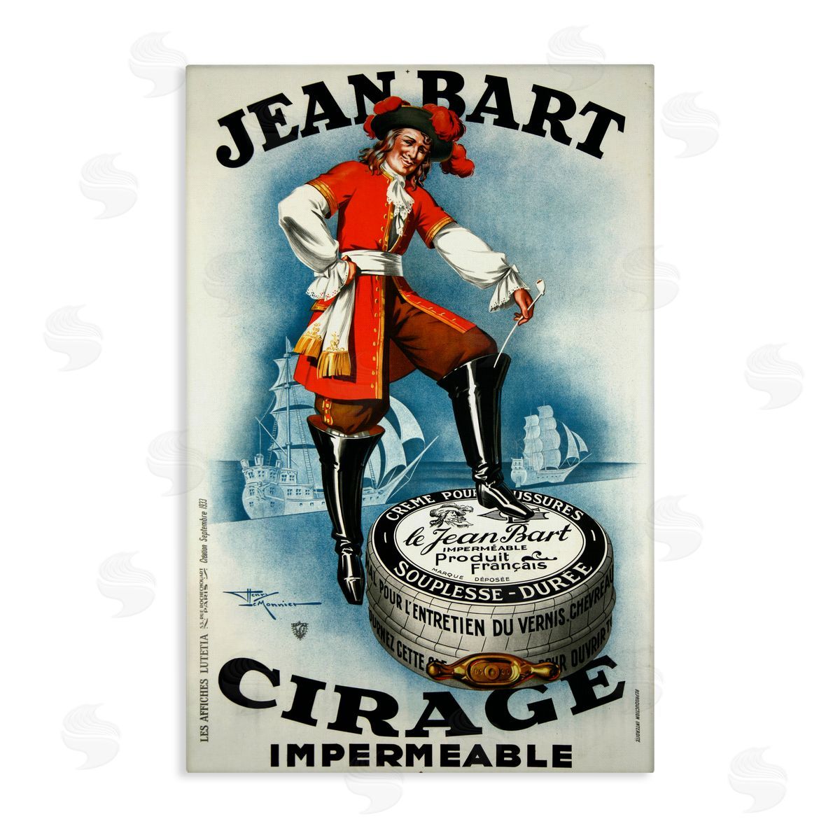 Marcus Jules Antique Shoe Wax Advertisement Canvas Wall Art Print