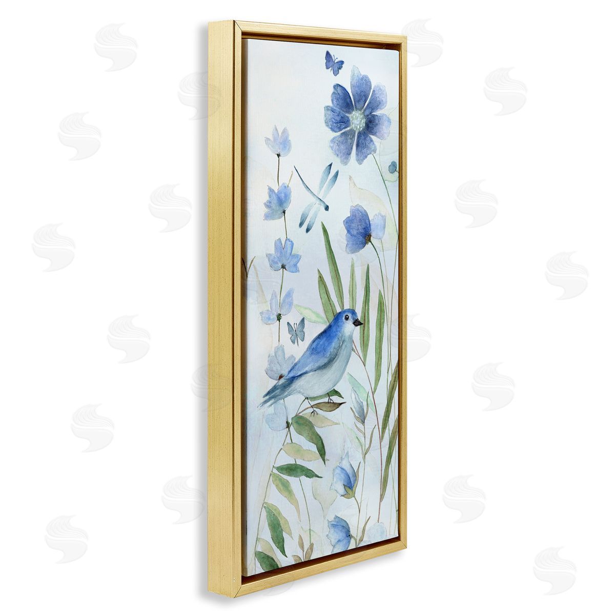 Janet Tava Cottage Botanicals & Blue Bird Canvas Wall Art Print