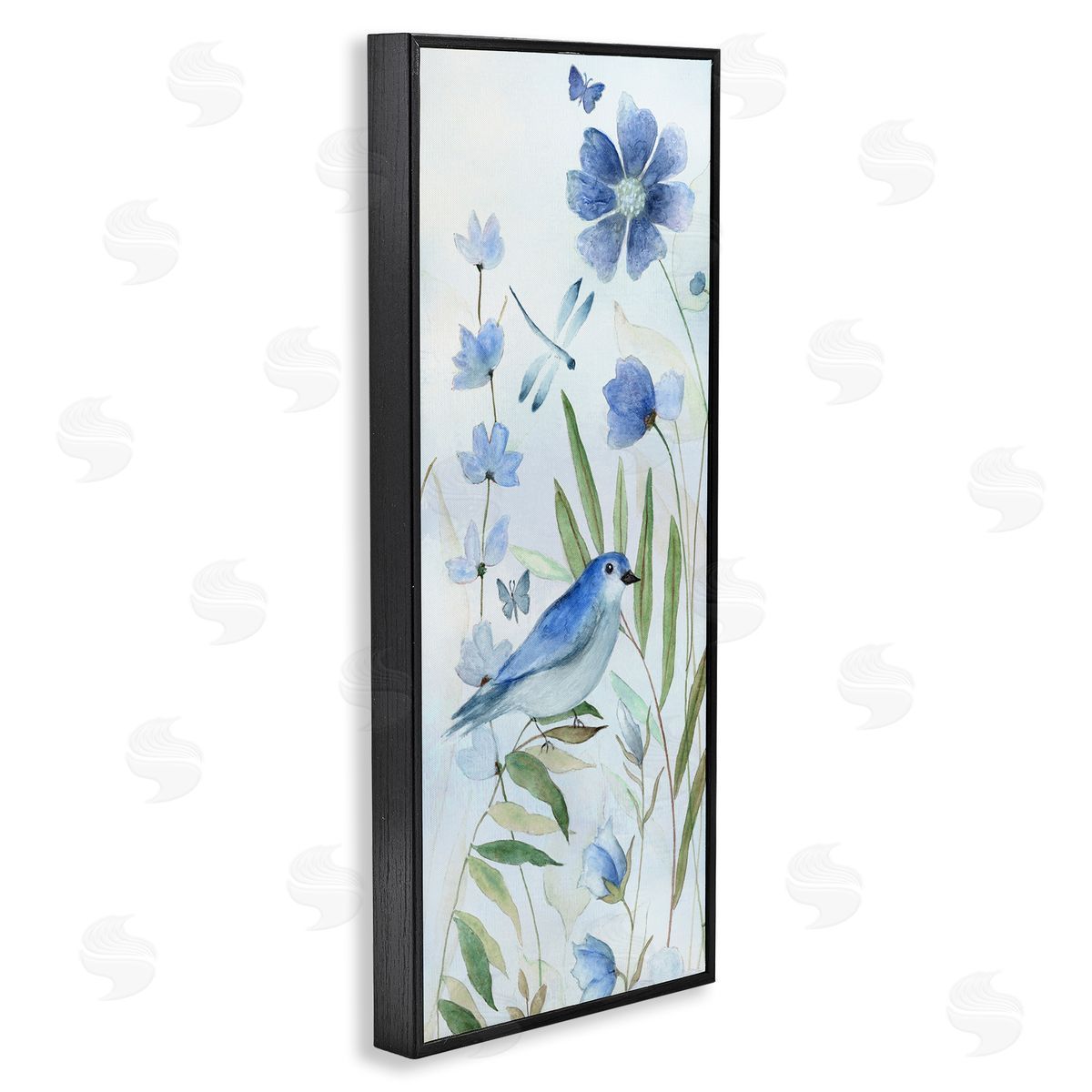 Janet Tava Cottage Botanicals & Blue Bird Canvas Wall Art Print