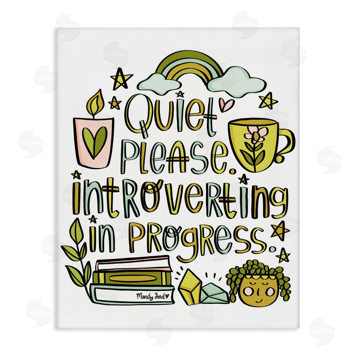 Introverting In Progress Canvas Wall Art, Home Decor by Mandy Ford Art + Illustration