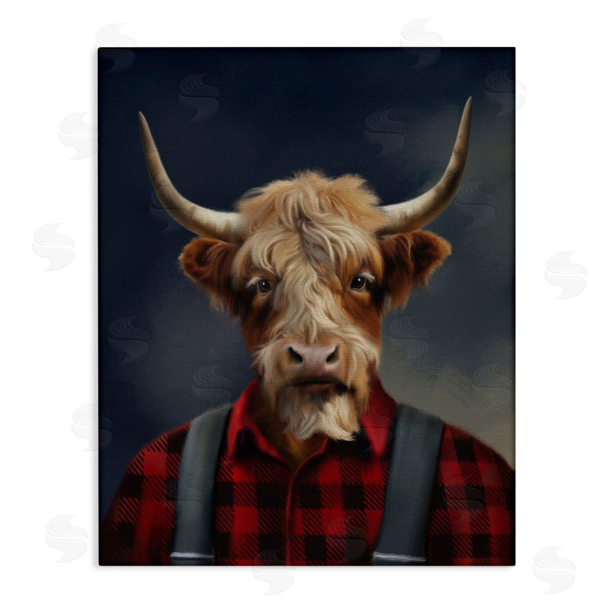 Matthew Piotrowicz Highland Cow Outdoorsman Canvas Wall Art Print
