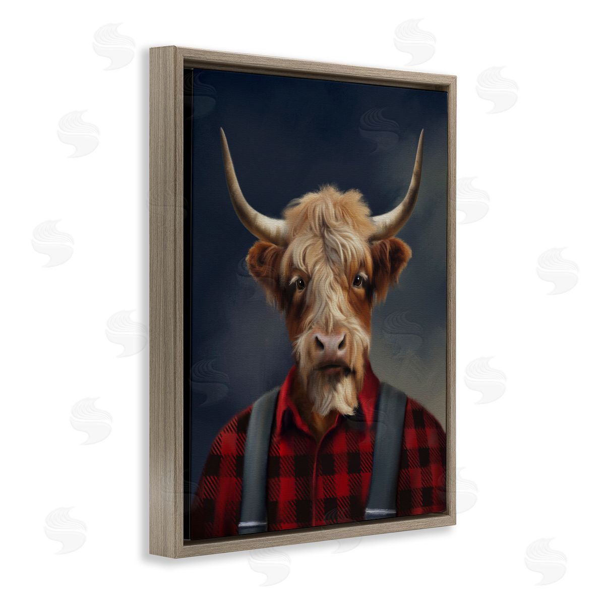 Matthew Piotrowicz Highland Cow Outdoorsman Canvas Wall Art Print