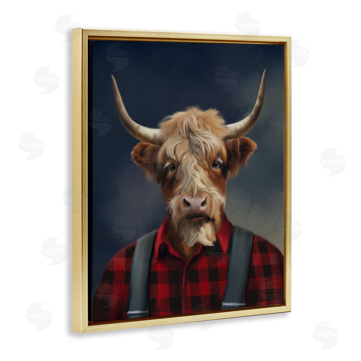 Matthew Piotrowicz Highland Cow Outdoorsman Canvas Wall Art Print