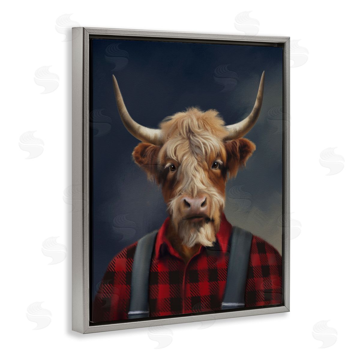 Matthew Piotrowicz Highland Cow Outdoorsman Canvas Wall Art Print