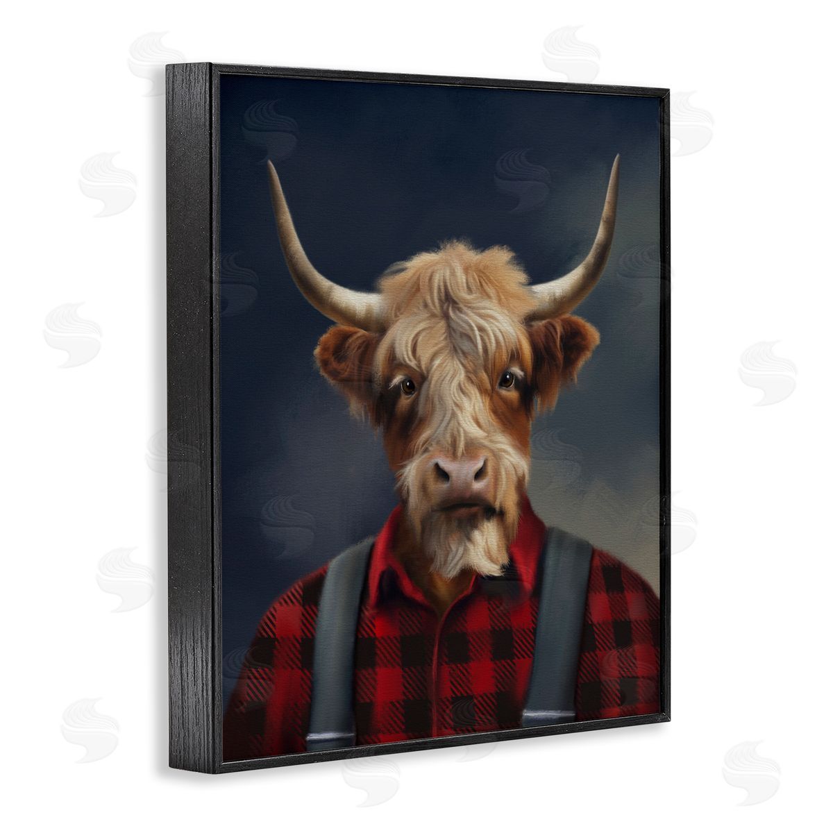 Matthew Piotrowicz Highland Cow Outdoorsman Canvas Wall Art Print