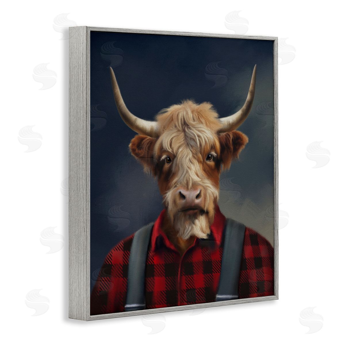 Matthew Piotrowicz Highland Cow Outdoorsman Canvas Wall Art Print