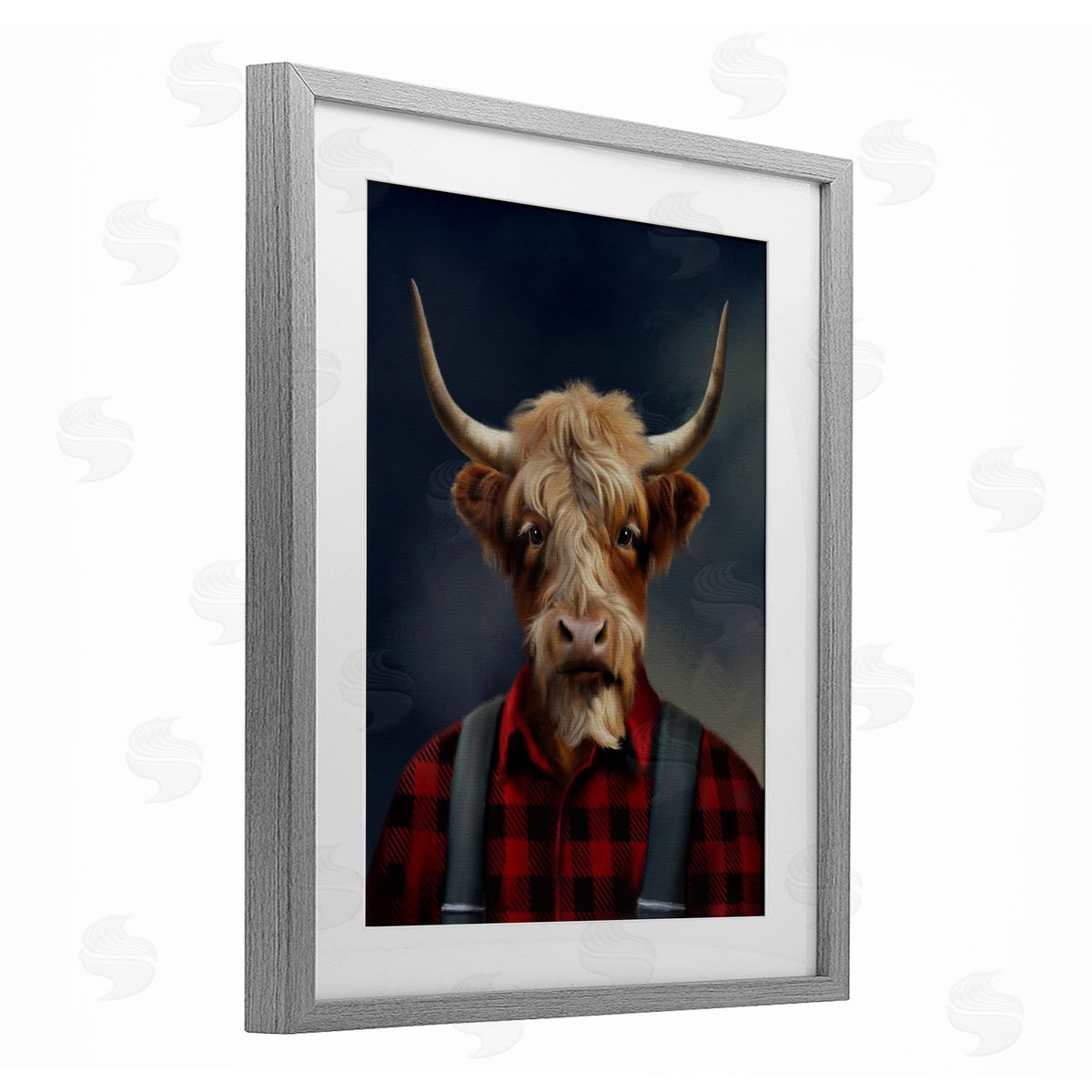 Matthew Piotrowicz Highland Cow Outdoorsman Canvas Wall Art Print