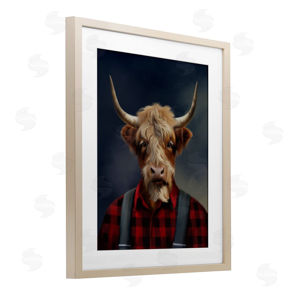 Matthew Piotrowicz Highland Cow Outdoorsman Canvas Wall Art Print