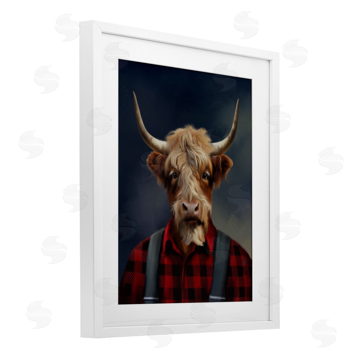 Matthew Piotrowicz Highland Cow Outdoorsman Canvas Wall Art Print