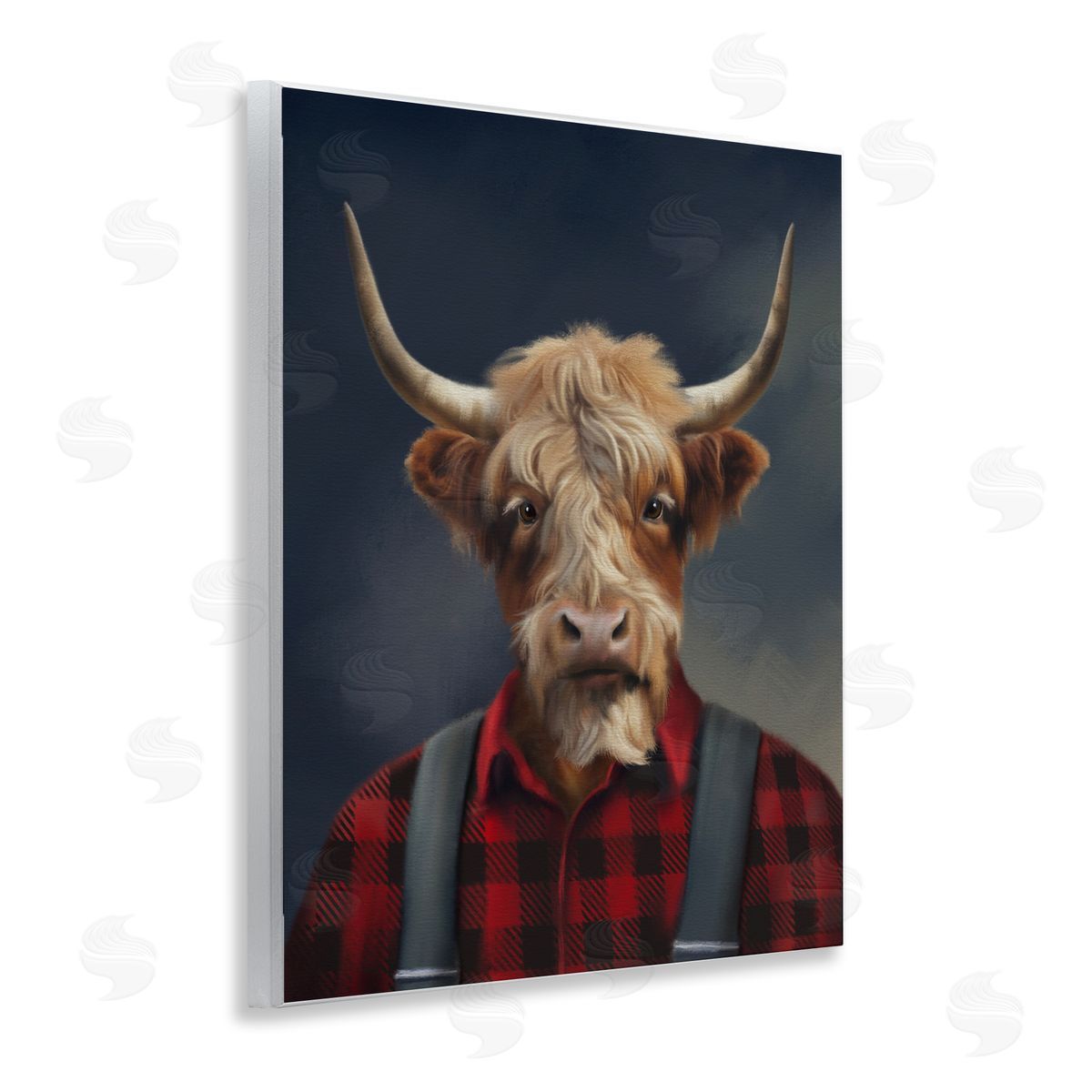 Matthew Piotrowicz Highland Cow Outdoorsman Canvas Wall Art Print