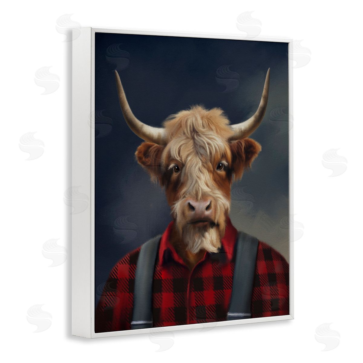 Matthew Piotrowicz Highland Cow Outdoorsman Canvas Wall Art Print