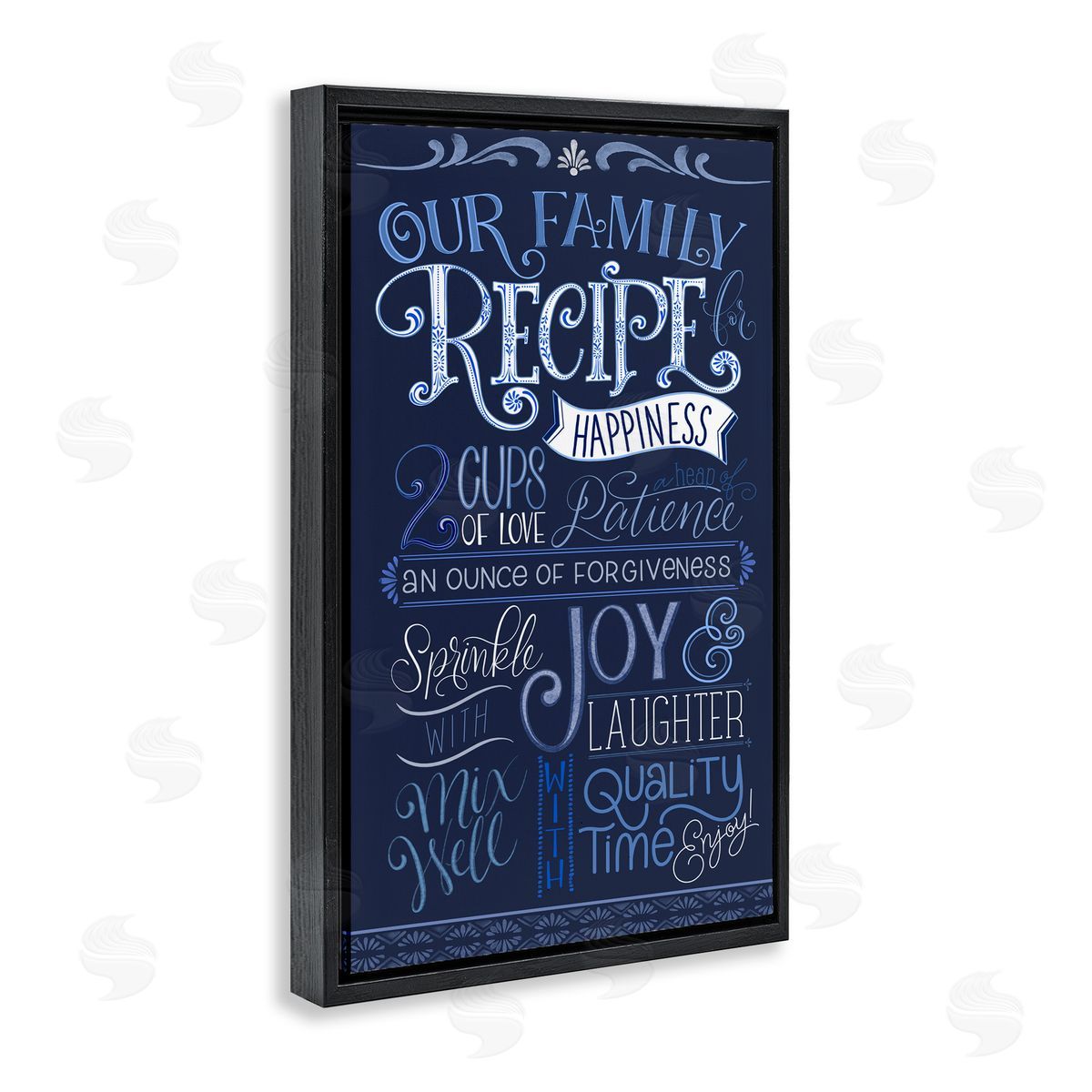 Nicole Tamarin Blue Our Family Recipe Canvas Wall Art Print