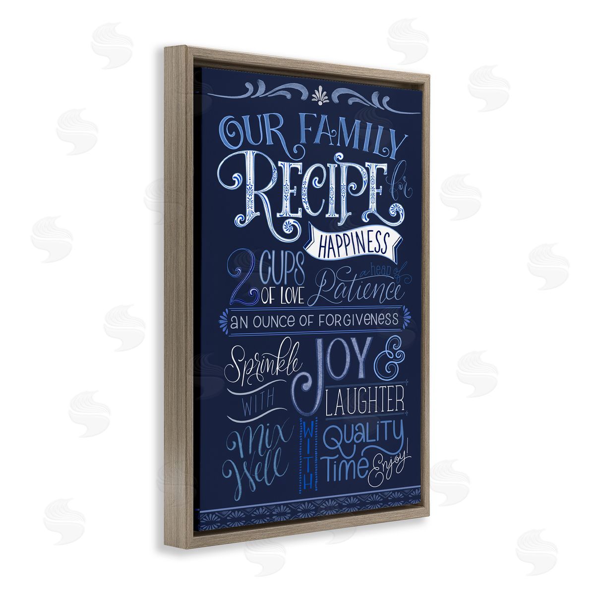 Nicole Tamarin Blue Our Family Recipe Canvas Wall Art Print