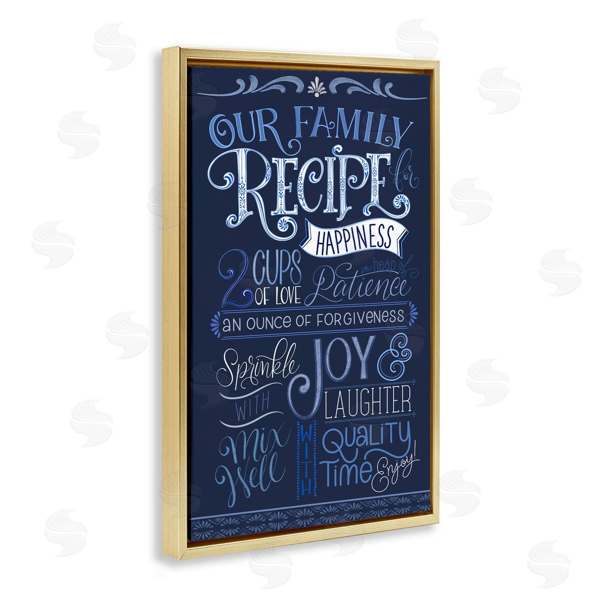 Nicole Tamarin Blue Our Family Recipe Canvas Wall Art Print