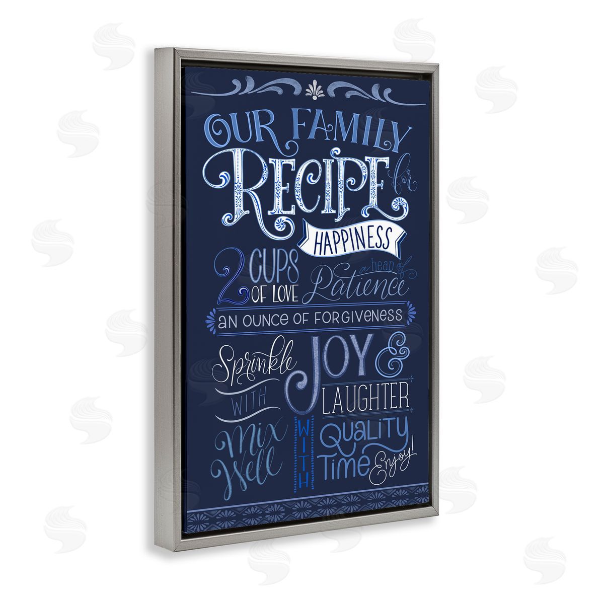 Nicole Tamarin Blue Our Family Recipe Canvas Wall Art Print