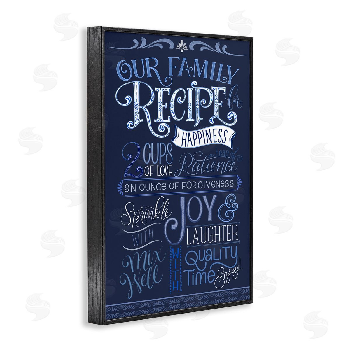 Nicole Tamarin Blue Our Family Recipe Canvas Wall Art Print