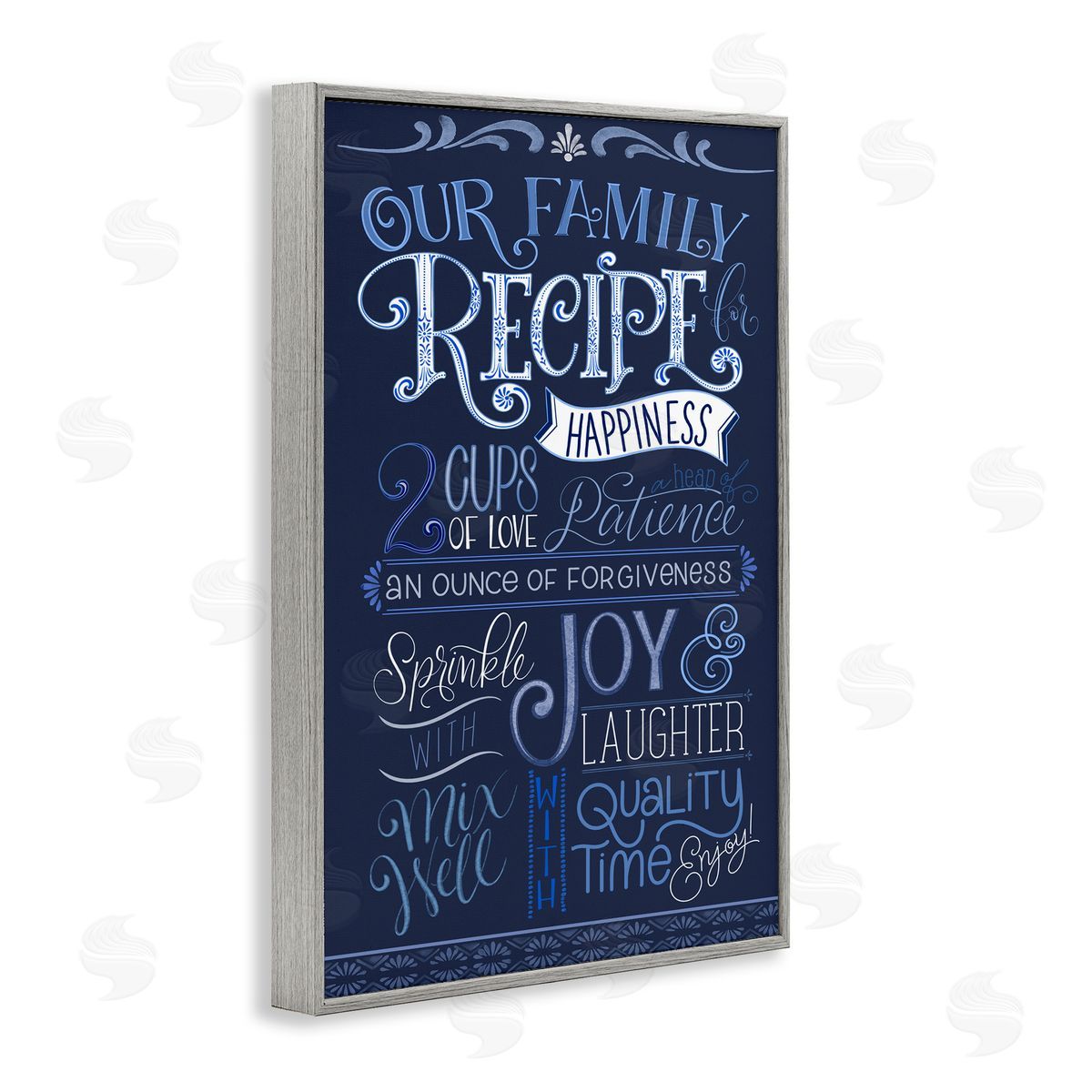 Nicole Tamarin Blue Our Family Recipe Canvas Wall Art Print