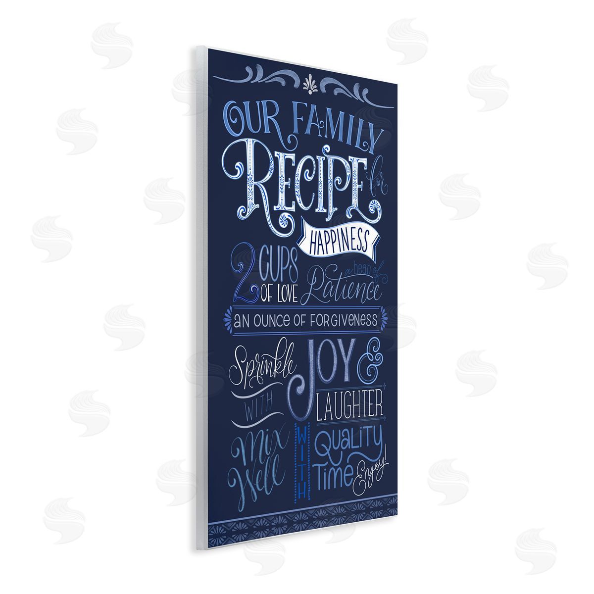 Nicole Tamarin Blue Our Family Recipe Canvas Wall Art Print