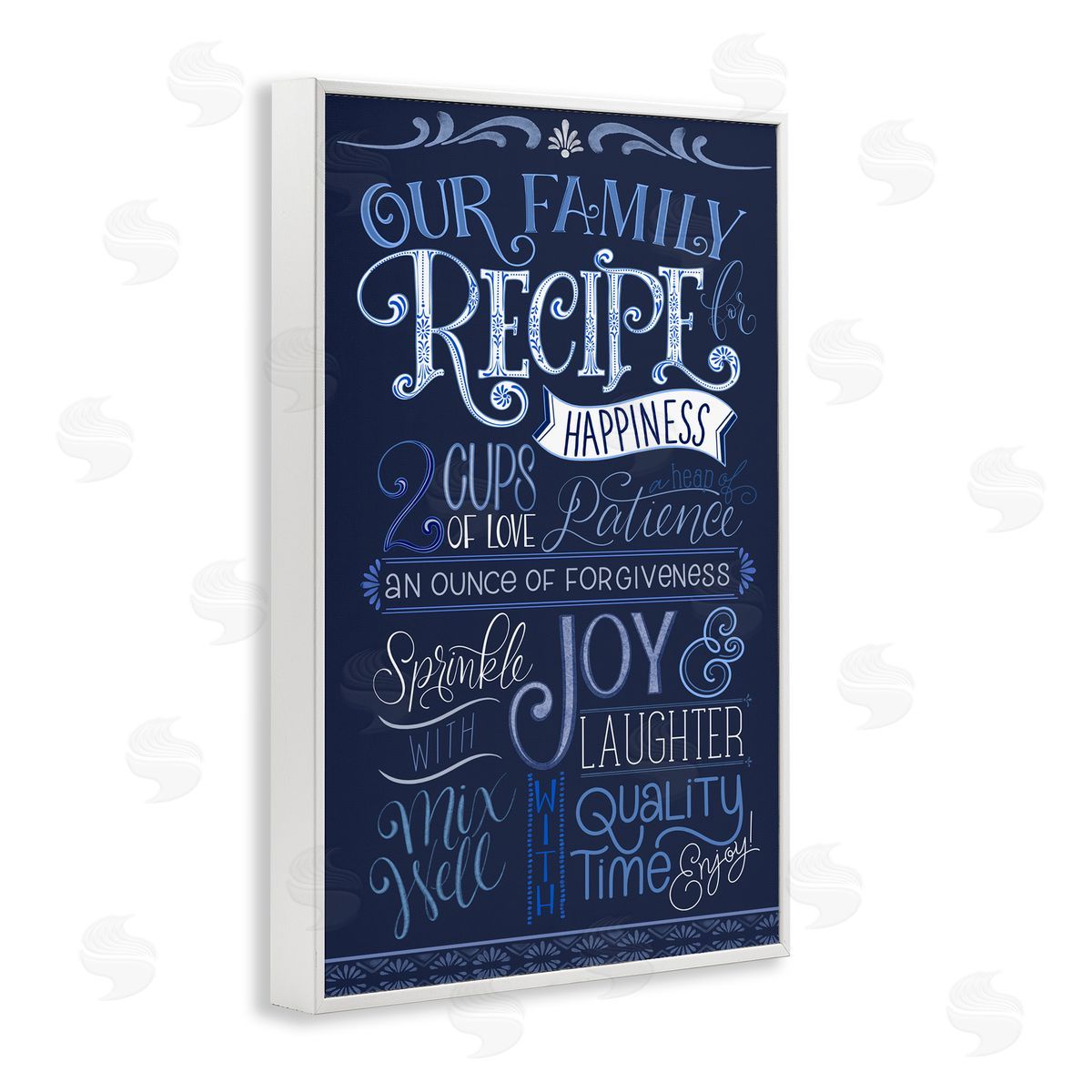 Nicole Tamarin Blue Our Family Recipe Canvas Wall Art Print